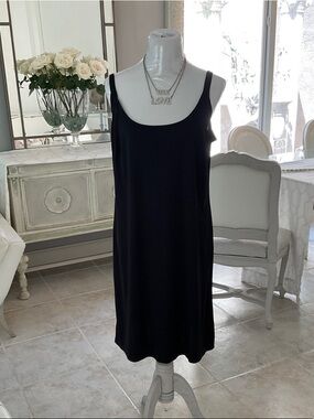 Lane Bryant Minimal Black Slip Dress with Thin Straps